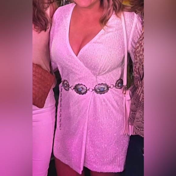 Lulu’s Sparkly Darling Sequin Wrap Dress - Picture 2 of 10